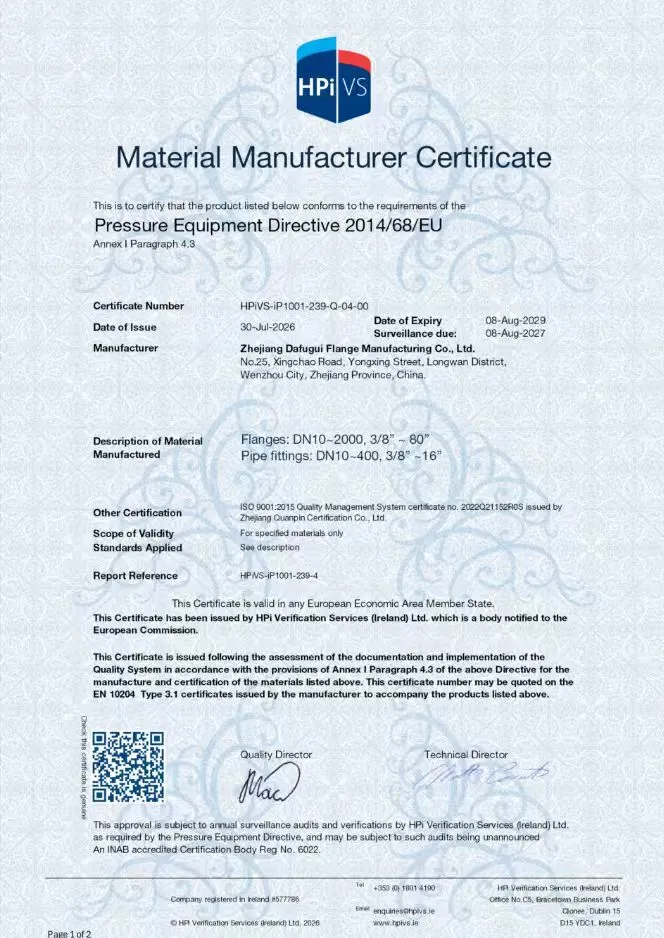 Dafugui-opdateringer EN 10204 3.1 Materialecertifikatcertificering til global kvalitetssikring